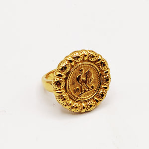 Bague Chaîne Louise Coq Tour Boules Orientales Luxe