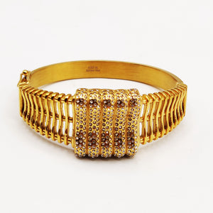 Bracelet Rigide Vague Carré Cristaux Luxe