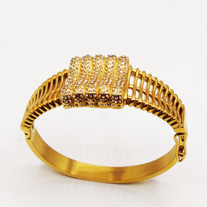 Bracelet Rigide Vague Carré Cristaux Luxe