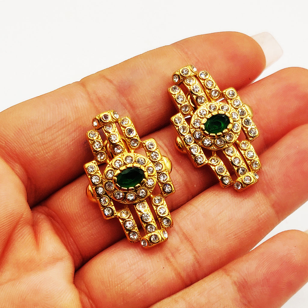 Boucles d'oreilles Beldi Pierre Verte Luxe