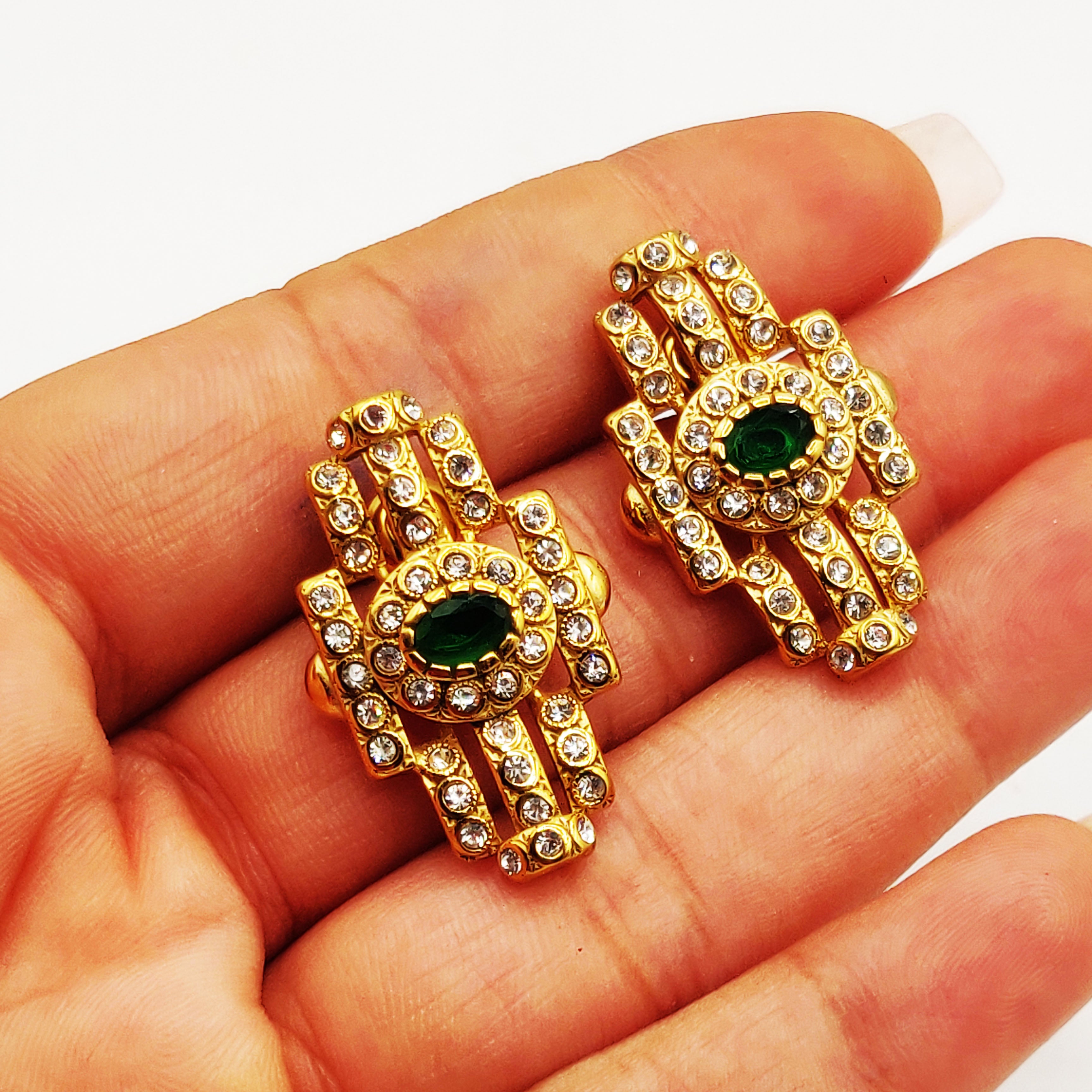 Boucles d'oreilles Beldi Pierre Verte Luxe
