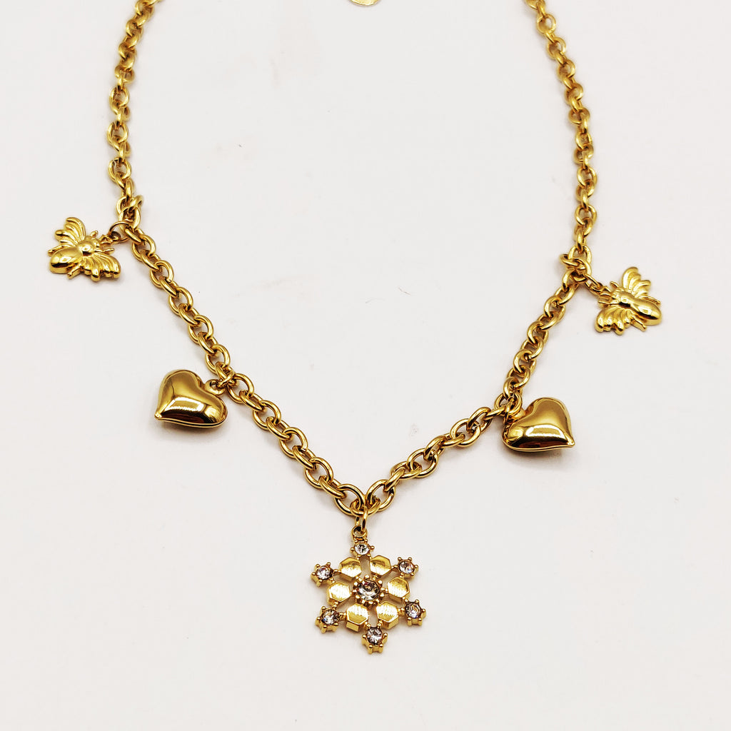Collier Bibelots Flocon de Neige Cristaux Luxe