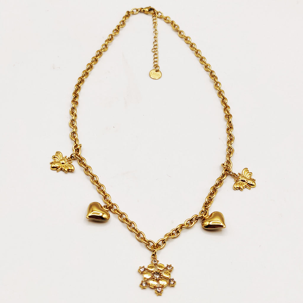 Collier Bibelots Flocon de Neige Cristaux Luxe