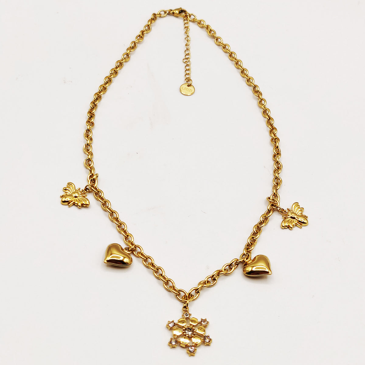 Collier Bibelots Flocon de Neige Cristaux Luxe