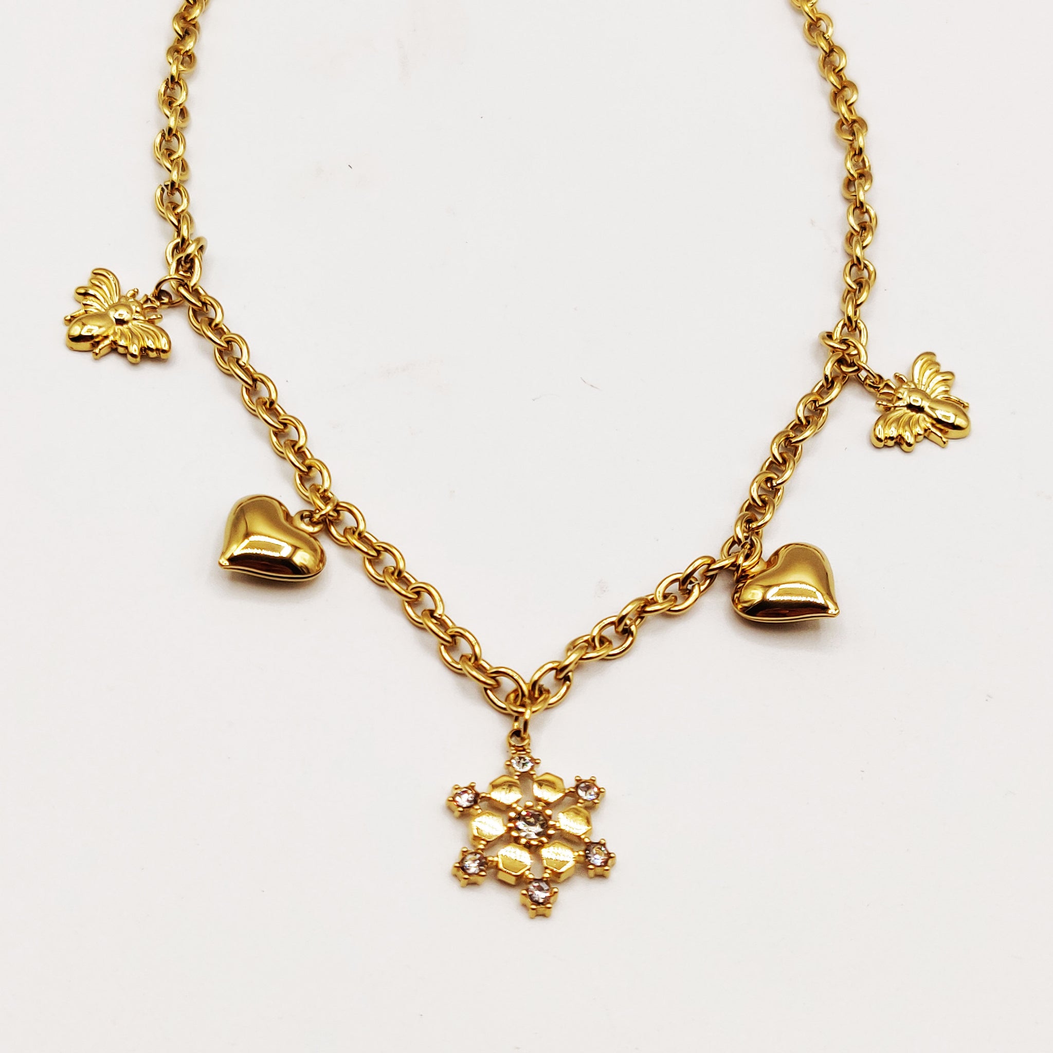 Collier Bibelots Flocon de Neige Cristaux Luxe