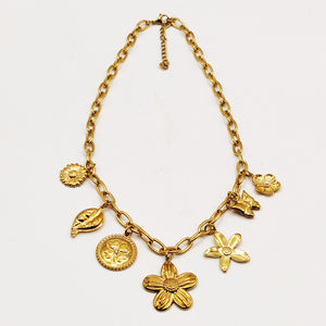 Collier Chaîne Bibelots Multi Fleurs Luxe
