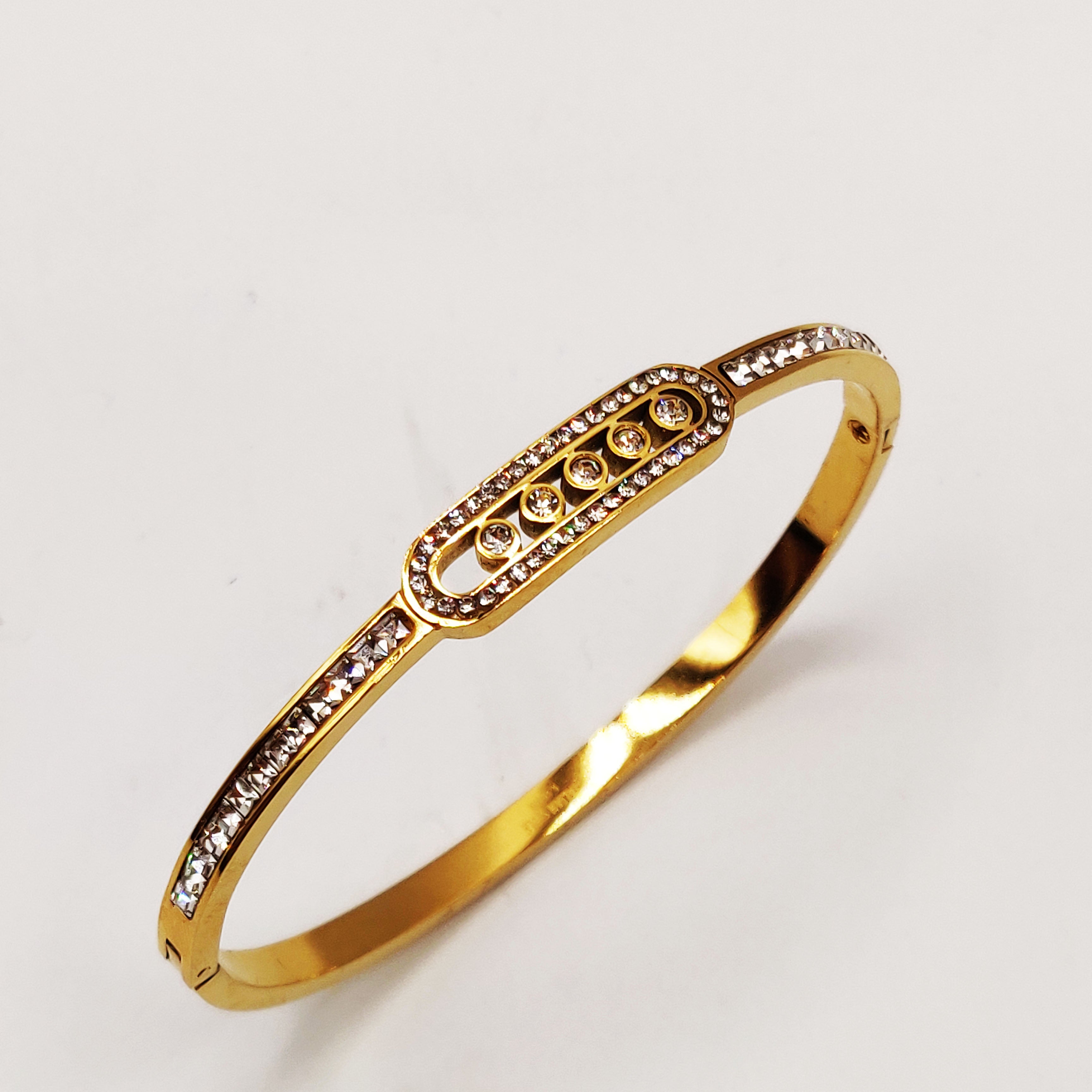 Bracelet Rigide Mexicain 5 Cristaux Luxe