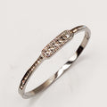Bracelet Rigide Mexicain 5 Cristaux Luxe Argenté