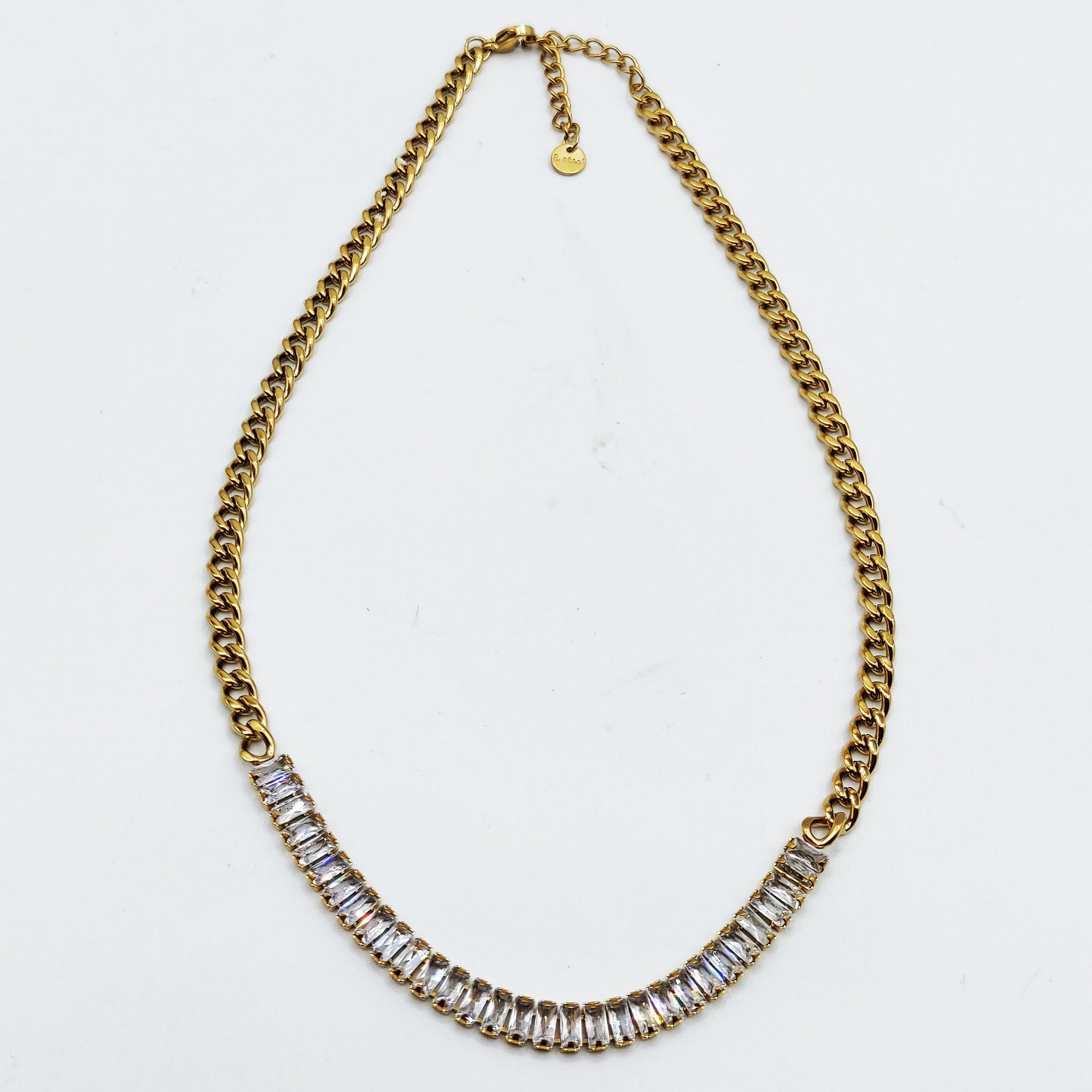 Collier Tresse Cristaux Rectangulaires Luxe
