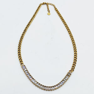 Collier Tresse Cristaux Rectangulaires Luxe