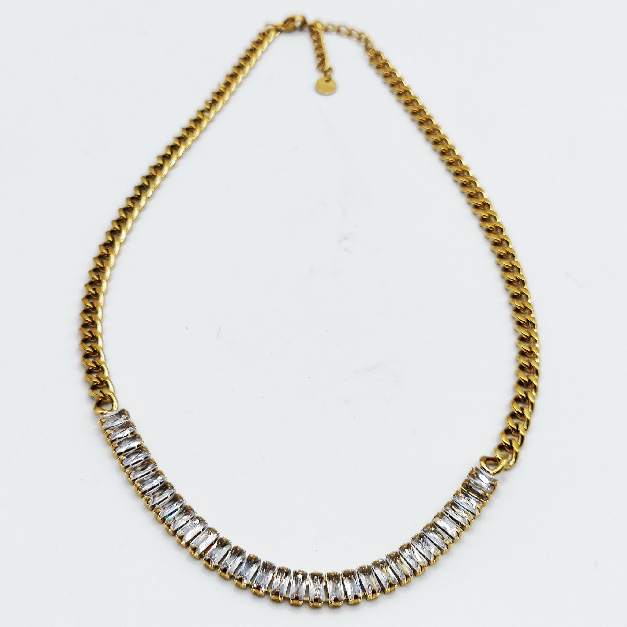 Collier Tresse Cristaux Rectangulaires Luxe