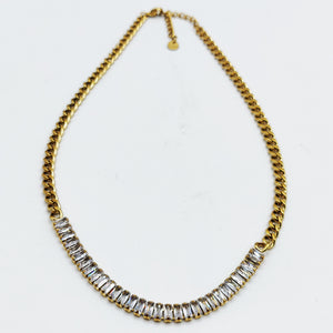 Collier Tresse Cristaux Rectangulaires Luxe