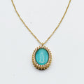 Collier Ovale Bleu Tour Cristaux