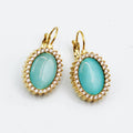 Boucles d'oreilles Ovale Bleu Tour Cristaux