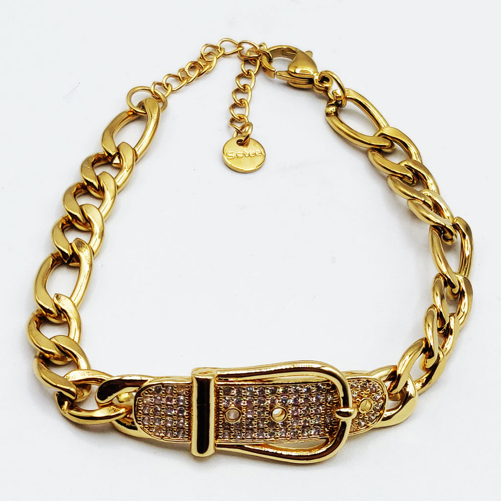 Bracelet Tresse Boucle Ceinture Cristaux Luxe