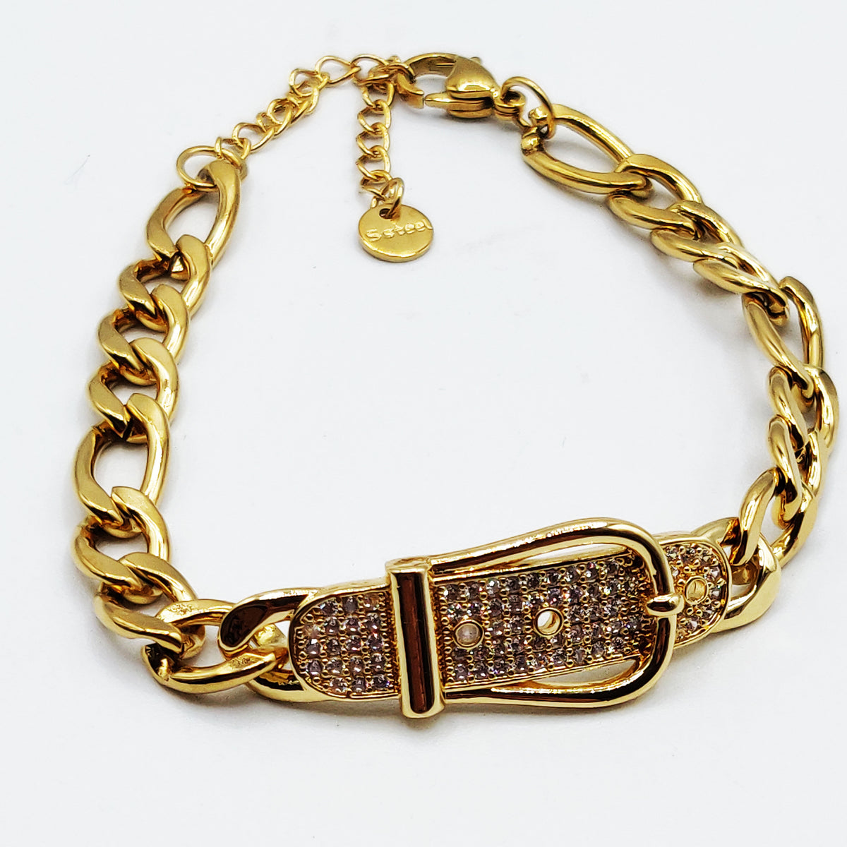 Bracelet Tresse Boucle Ceinture Cristaux Luxe