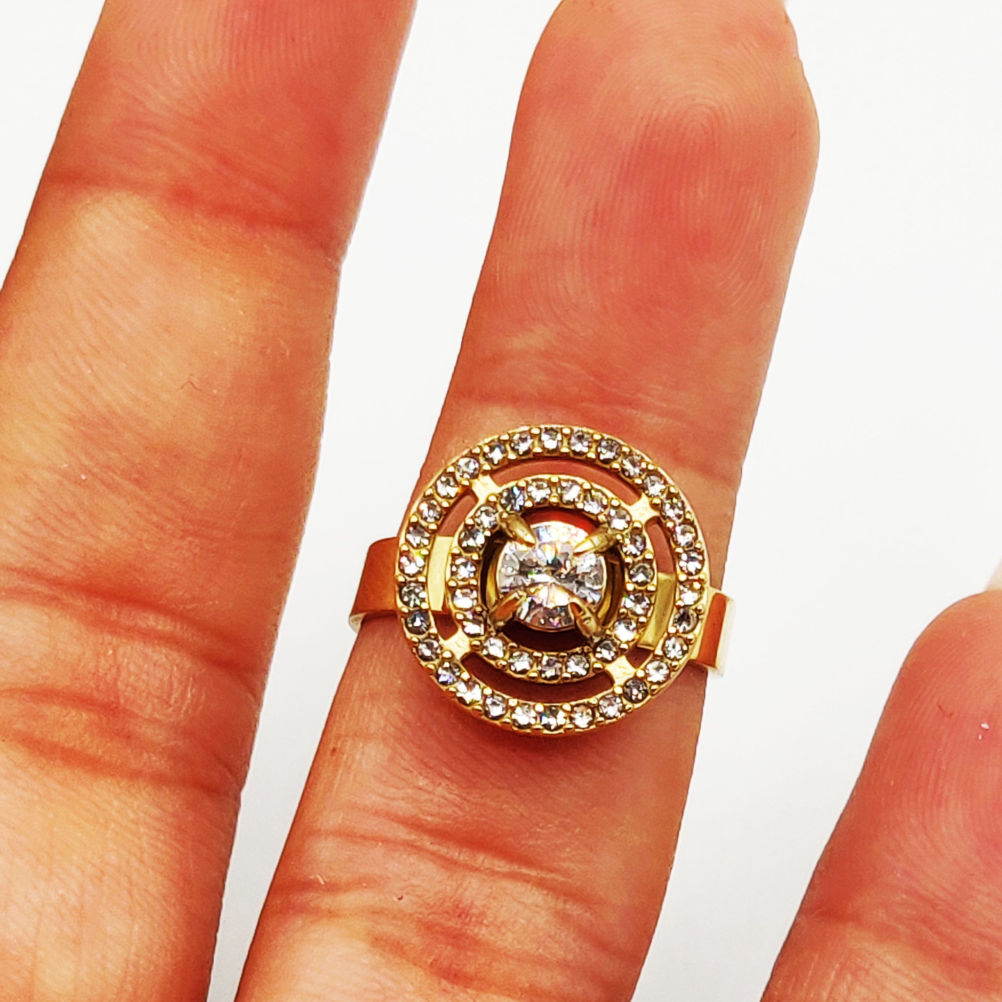 Bague Triple Cercles de Cristaux