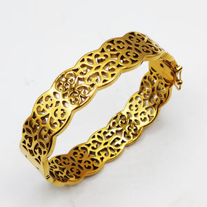 Bracelet Rigide Motifs Orientaux Coeurs Luxe