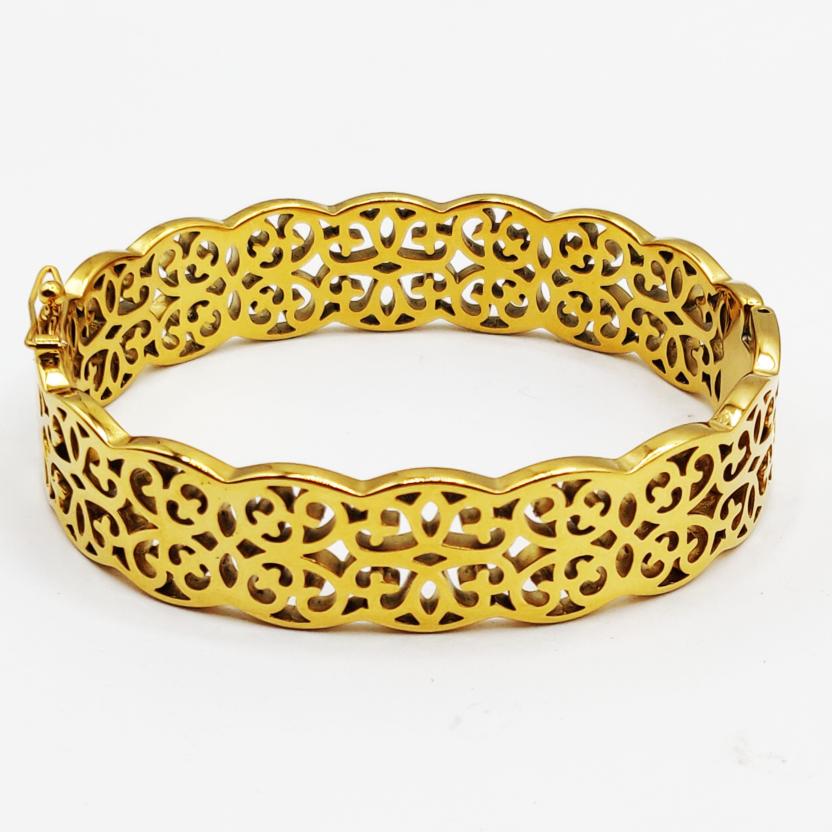 Bracelet Rigide Motifs Orientaux Coeurs Luxe