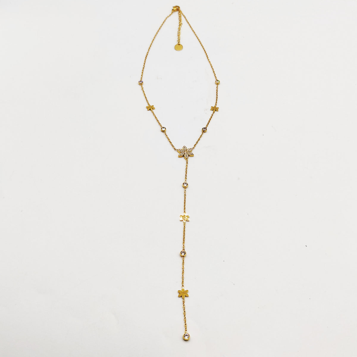 Collier Multi Fleurs et Cristaux Descendant