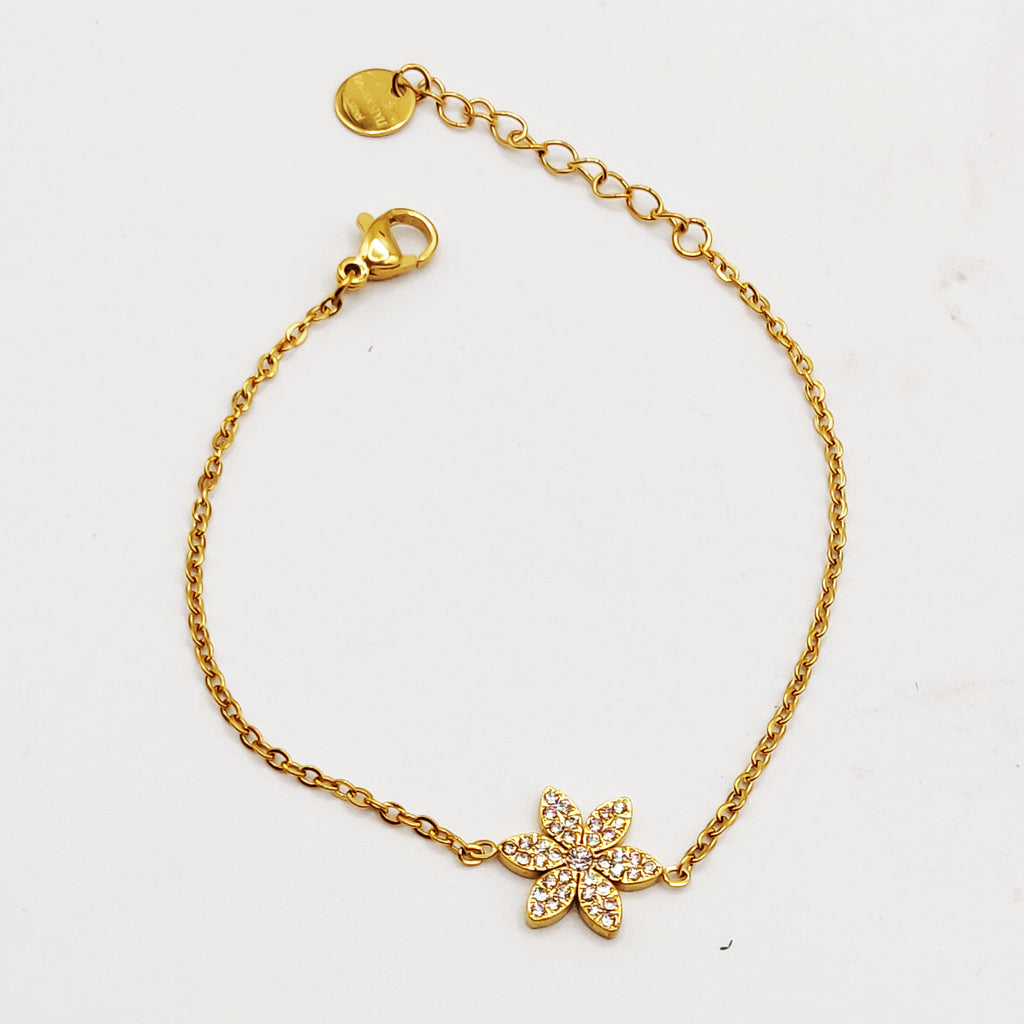Bracelet Multi Fleurs et Cristaux