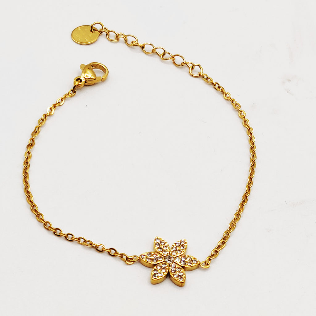 Bracelet Multi Fleurs et Cristaux