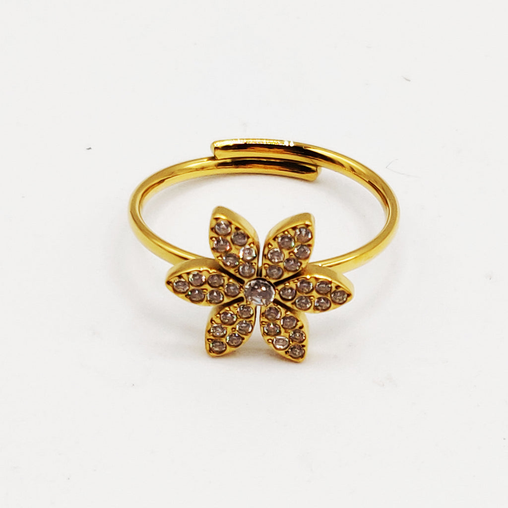 Bague Multi Fleurs et Cristaux