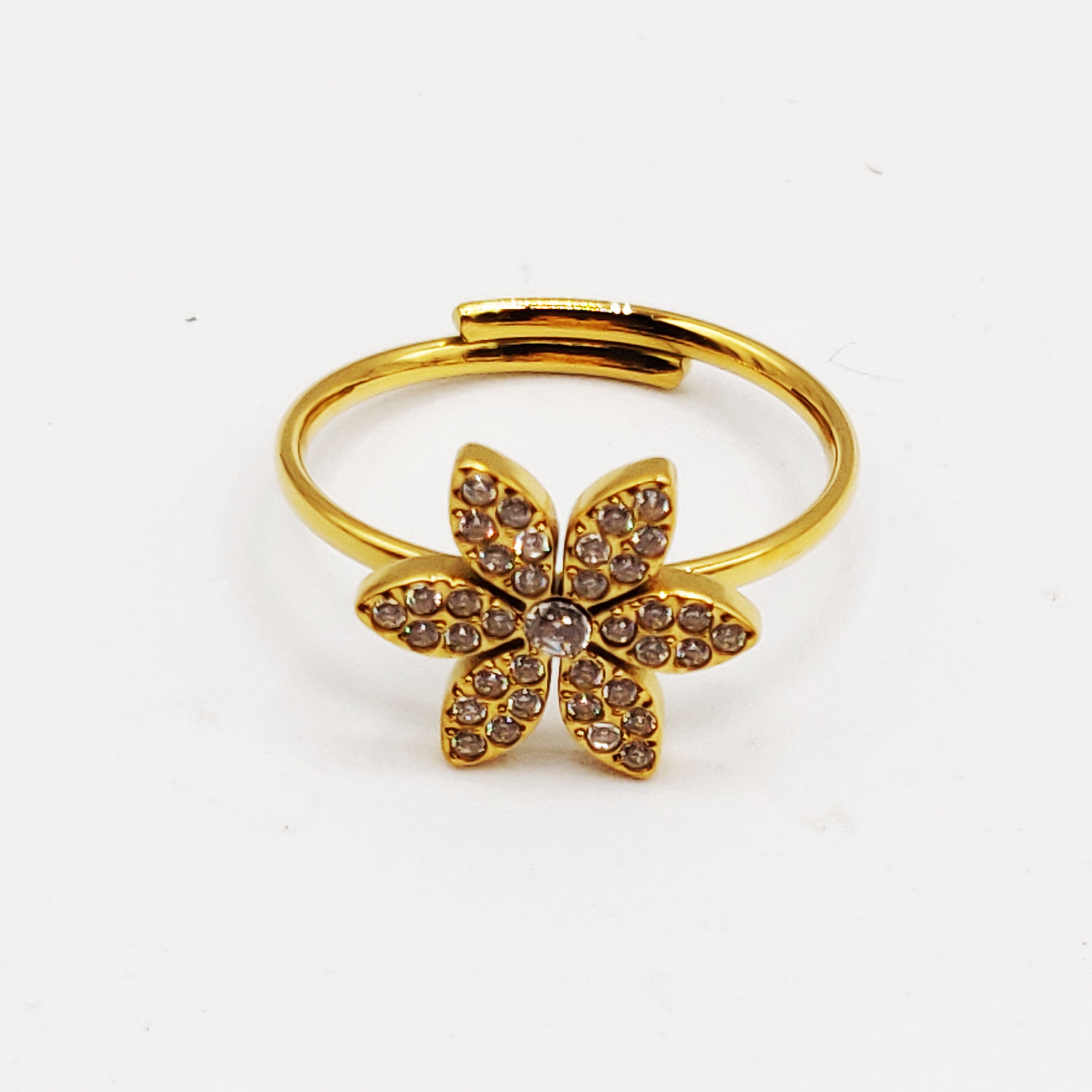 Bague Multi Fleurs et Cristaux