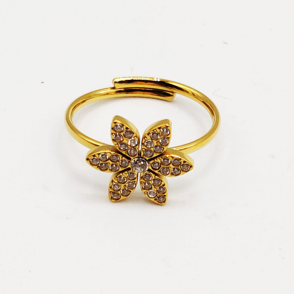 Bague Multi Fleurs et Cristaux