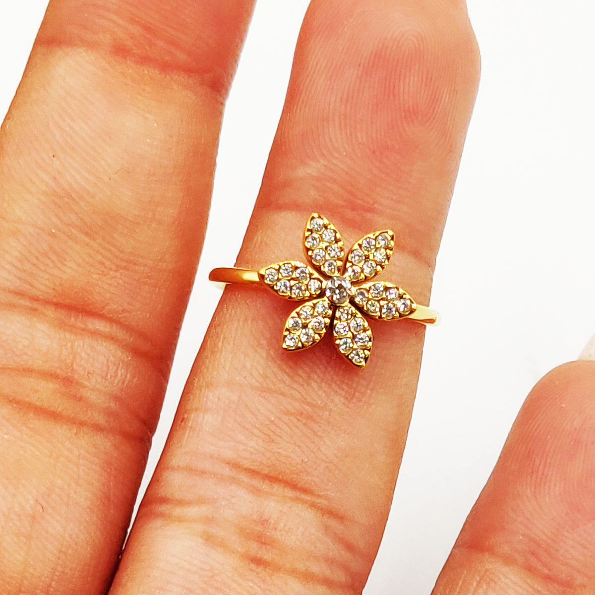 Bague Multi Fleurs et Cristaux