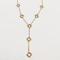 Collier Multi Trèfles Creux Tour Cristaux Descendant