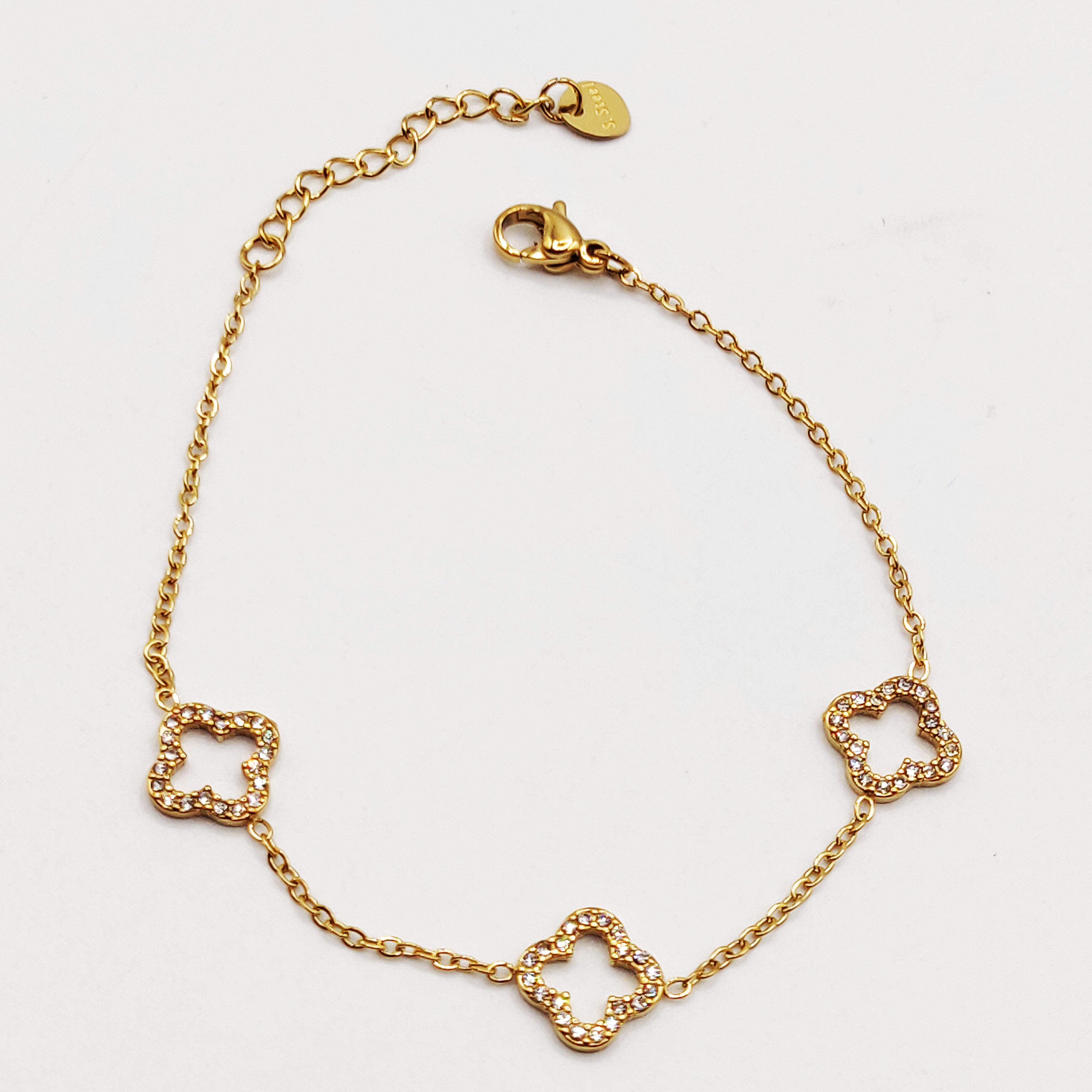 Bracelet Multi Trèfles Creux Tour Cristaux