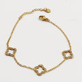 Bracelet Multi Trèfles Creux Tour Cristaux