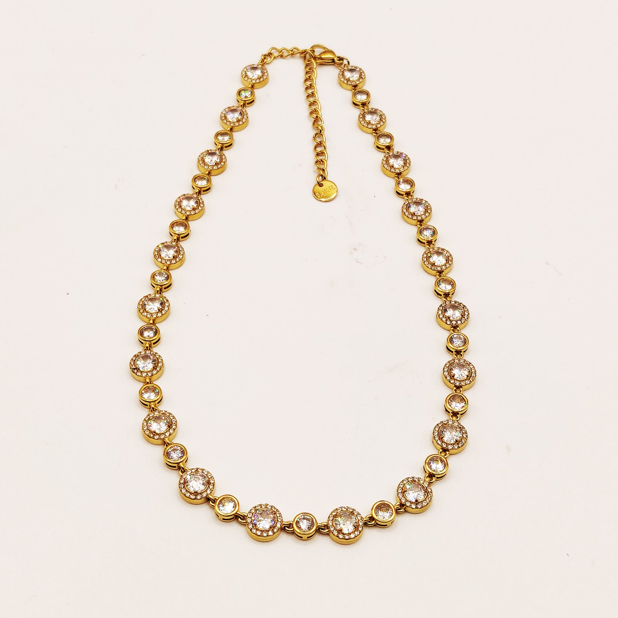 Collier Multi Cercles Cristaux Tour Cristaux Luxe