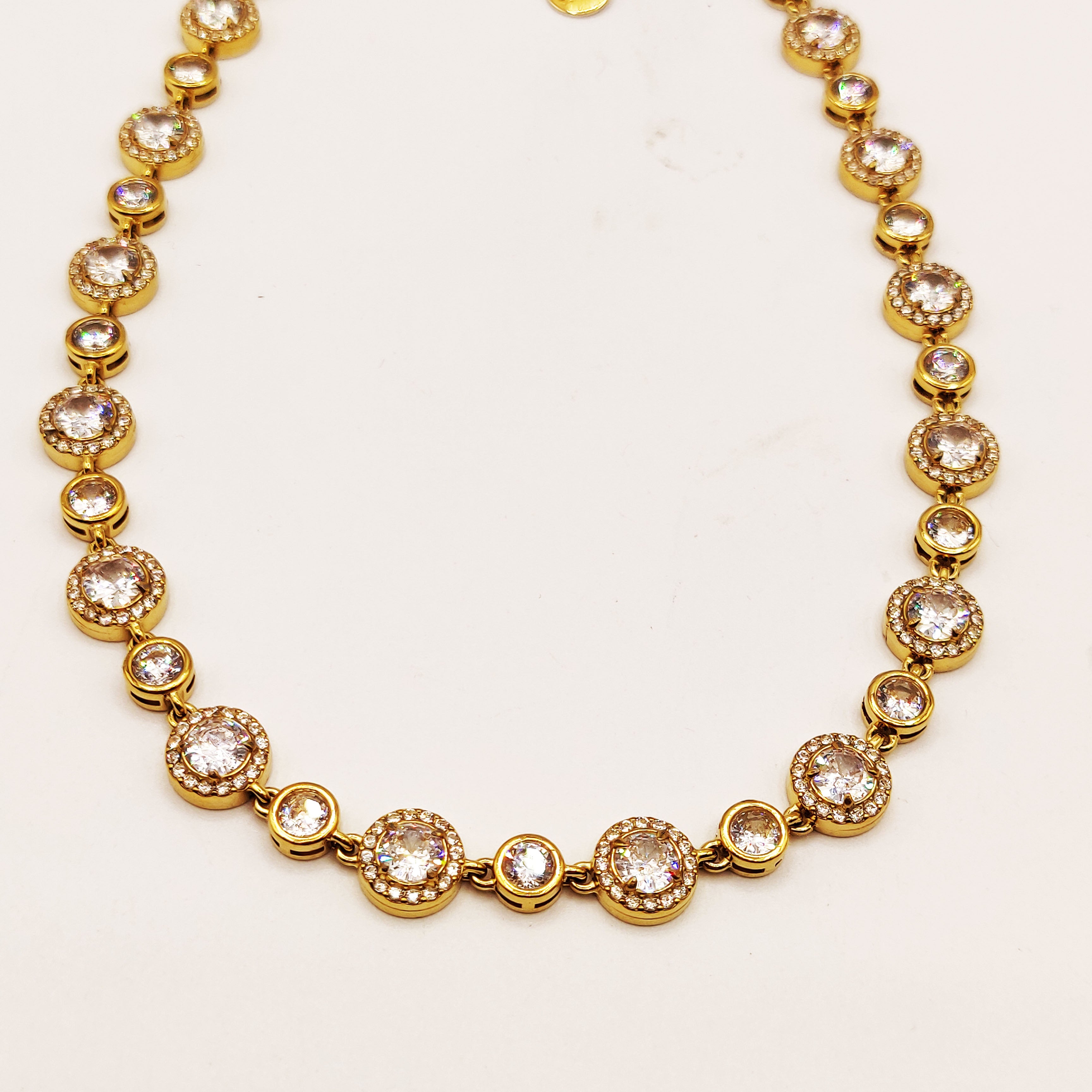 Collier Multi Cercles Cristaux Tour Cristaux Luxe