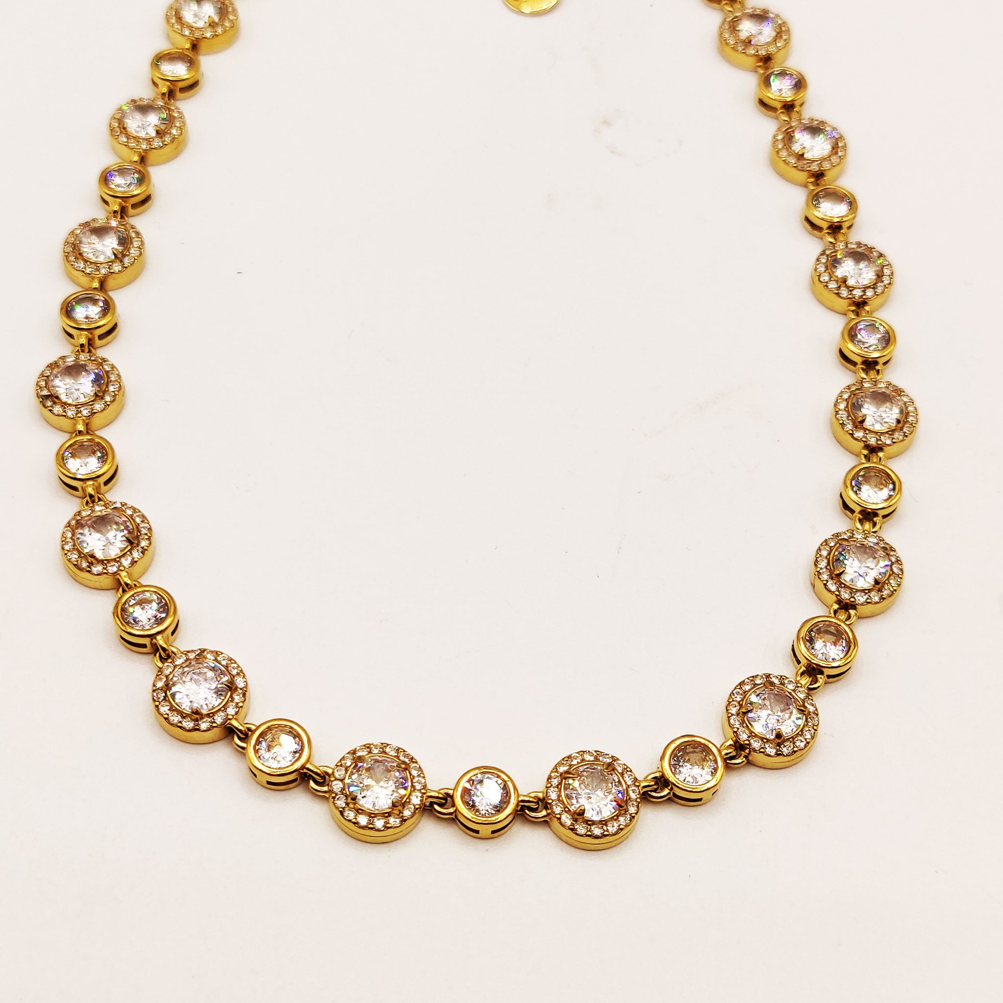 Collier Multi Cercles Cristaux Tour Cristaux Luxe