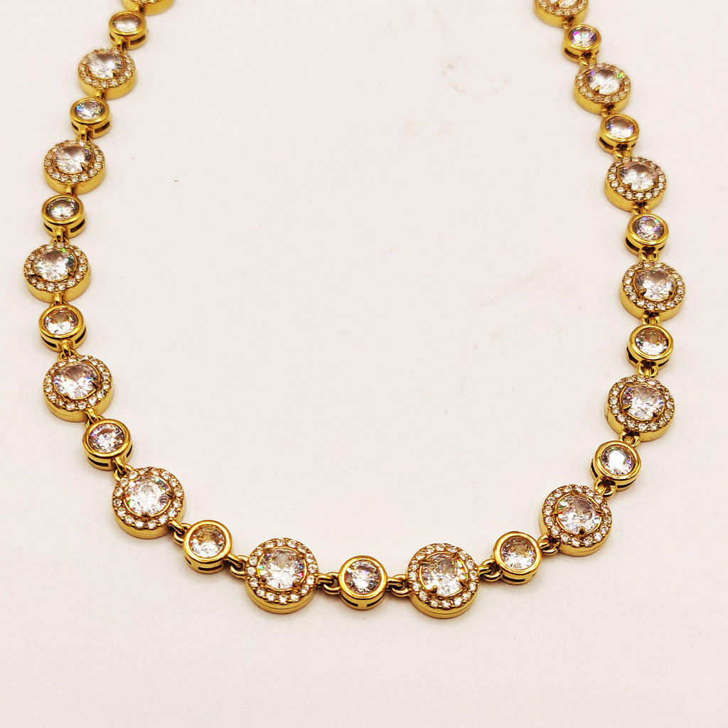 Collier Multi Cercles Cristaux Tour Cristaux Luxe