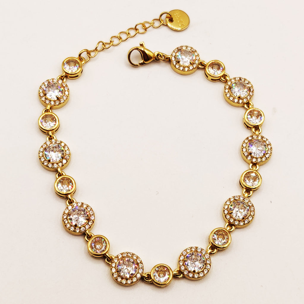 Bracelet Multi Cercles Cristaux Tour Cristaux Luxe