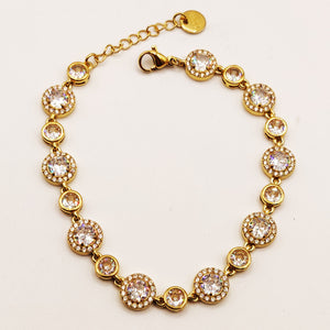 Bracelet Multi Cercles Cristaux Tour Cristaux Luxe