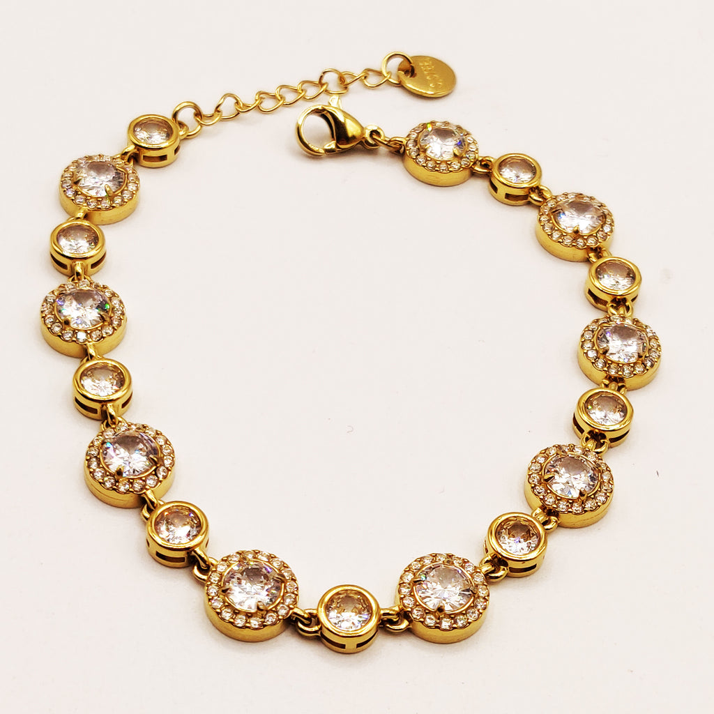 Bracelet Multi Cercles Cristaux Tour Cristaux Luxe