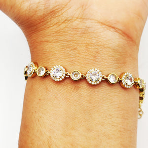 Bracelet Multi Cercles Cristaux Tour Cristaux Luxe
