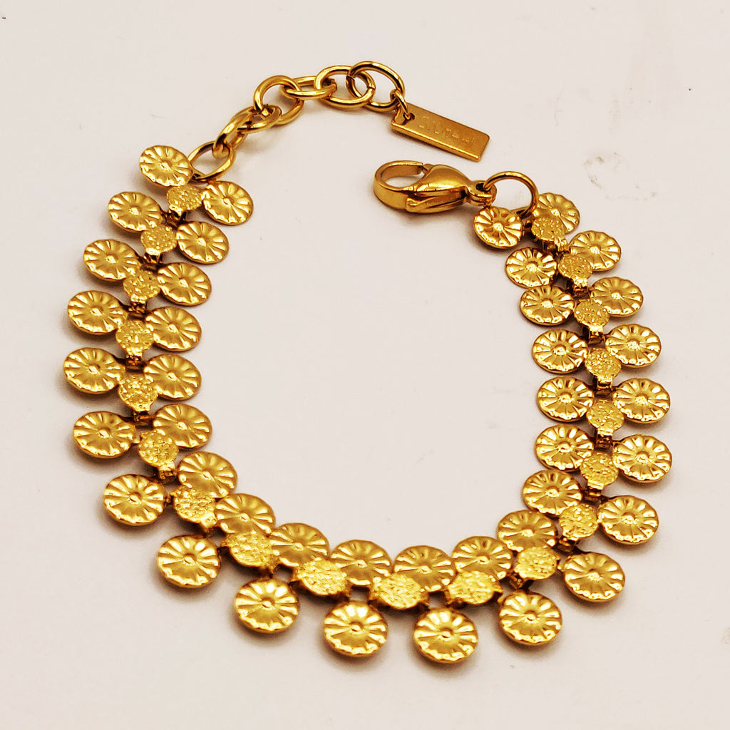 Bracelet Double Lignes Multi Fleurs Luxe