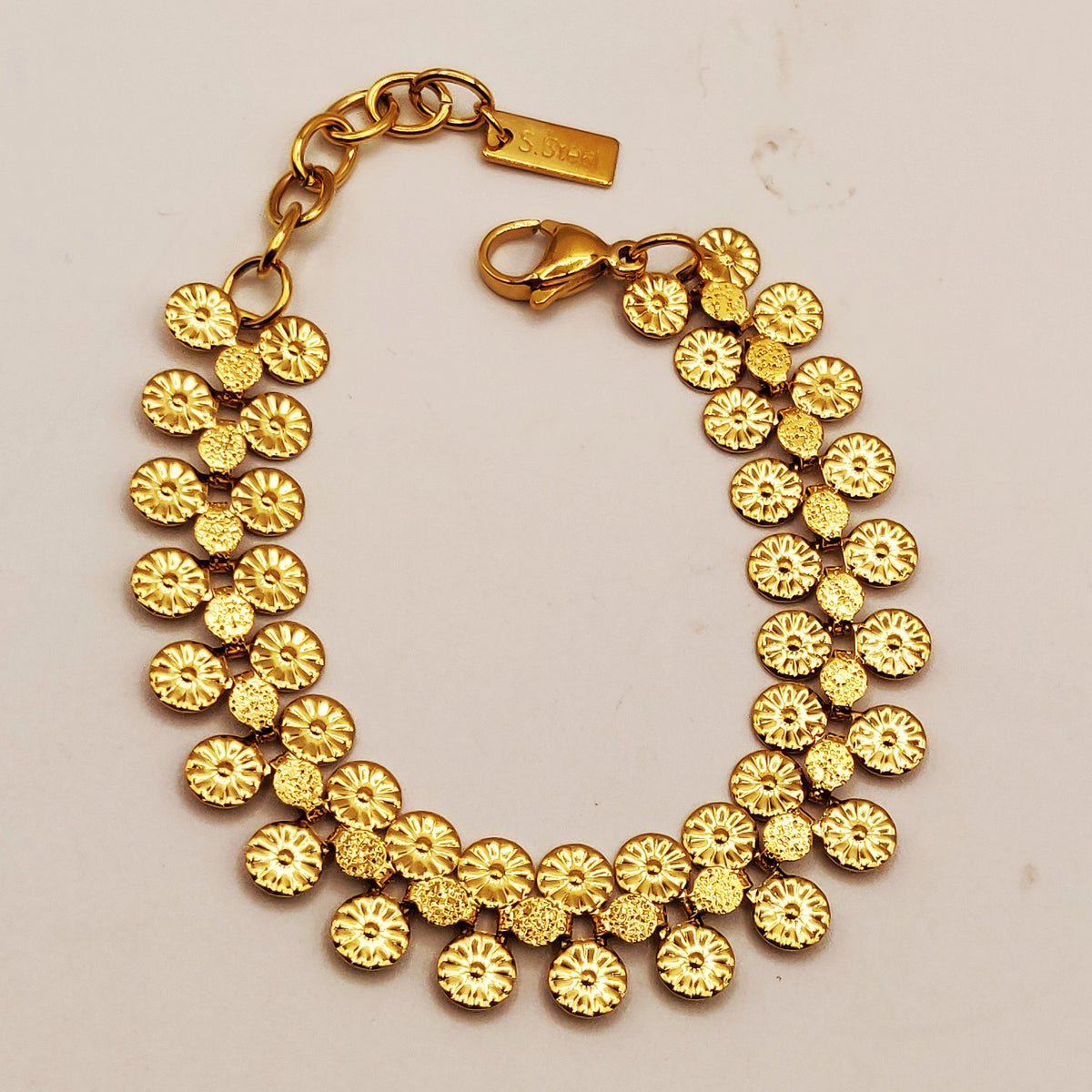 Bracelet Double Lignes Multi Fleurs Luxe