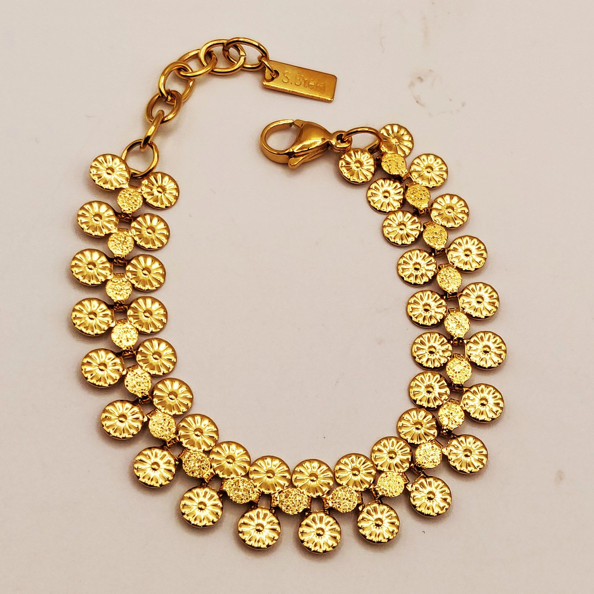 Bracelet Double Lignes Multi Fleurs Luxe
