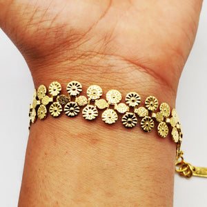 Bracelet Double Lignes Multi Fleurs Luxe