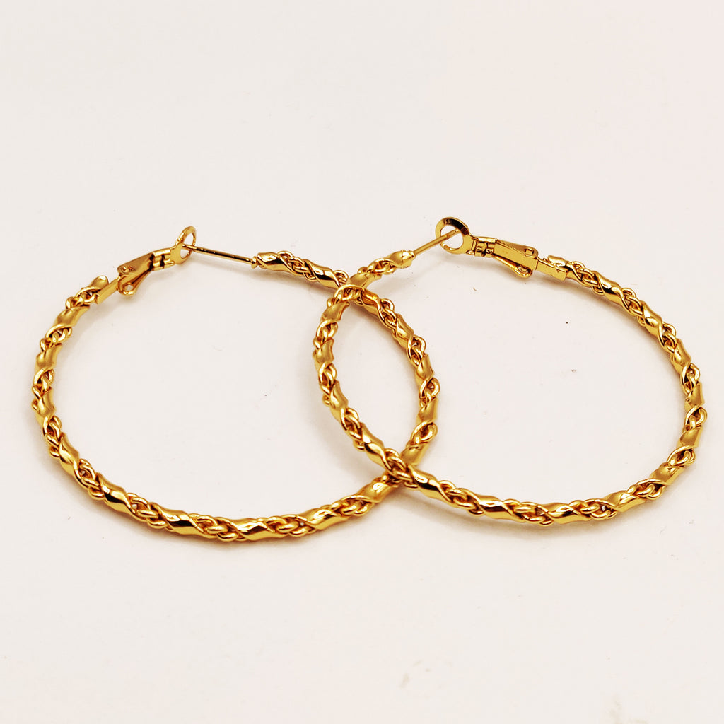 Boucles d'oreilles Anneaux Chaînes Torsadées