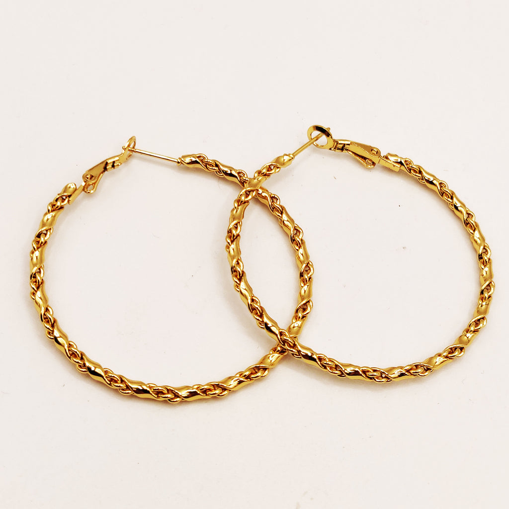 Boucles d'oreilles Anneaux Chaînes Torsadées