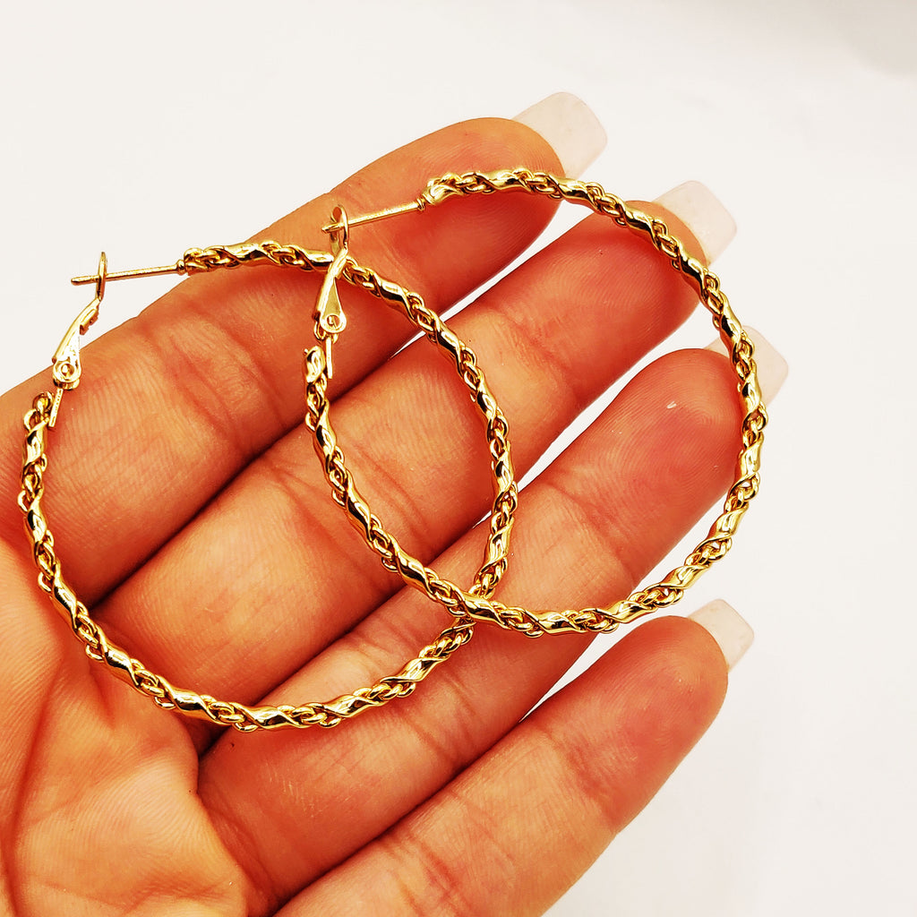 Boucles d'oreilles Anneaux Chaînes Torsadées