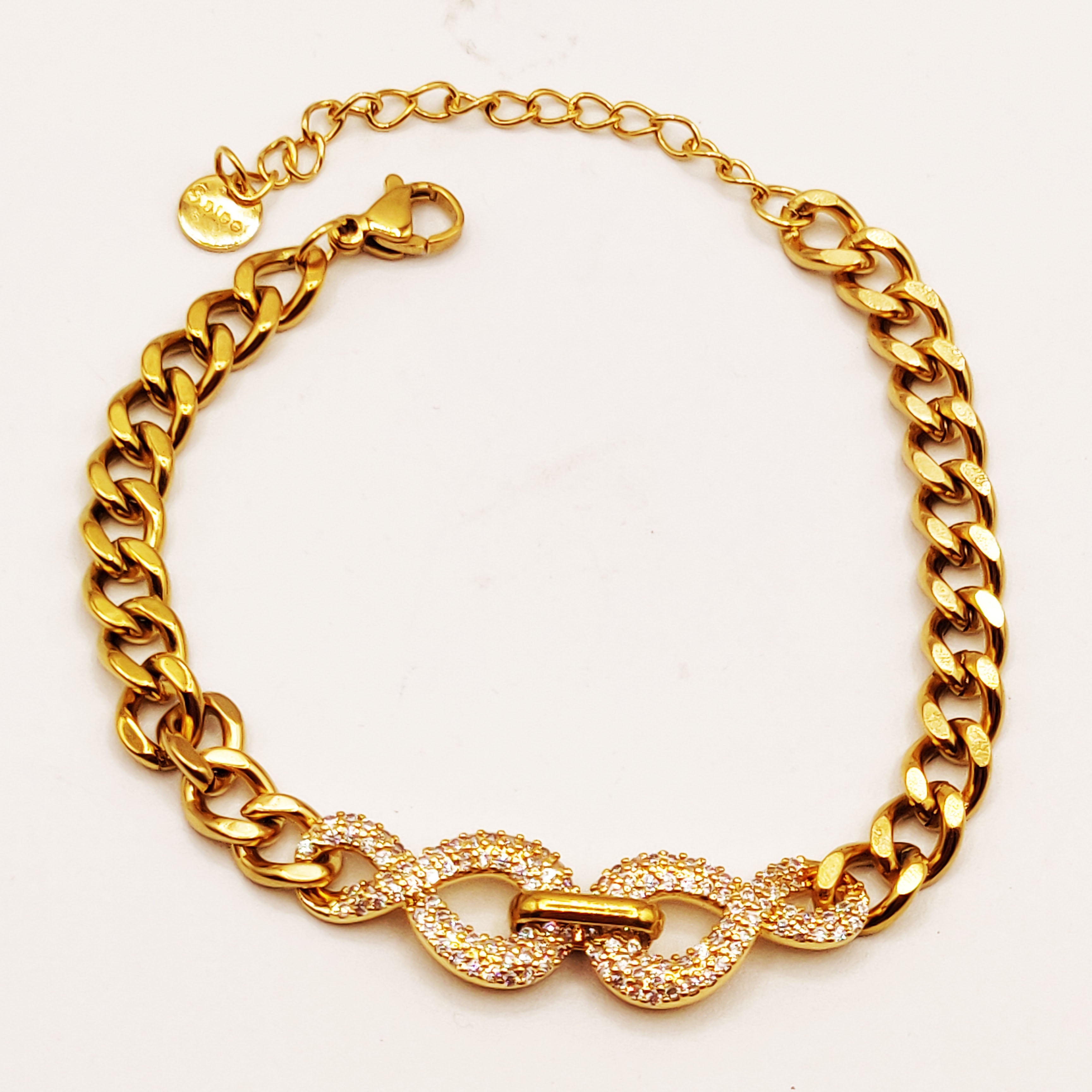 Bracelet Chaîne Double Infinity Cristaux