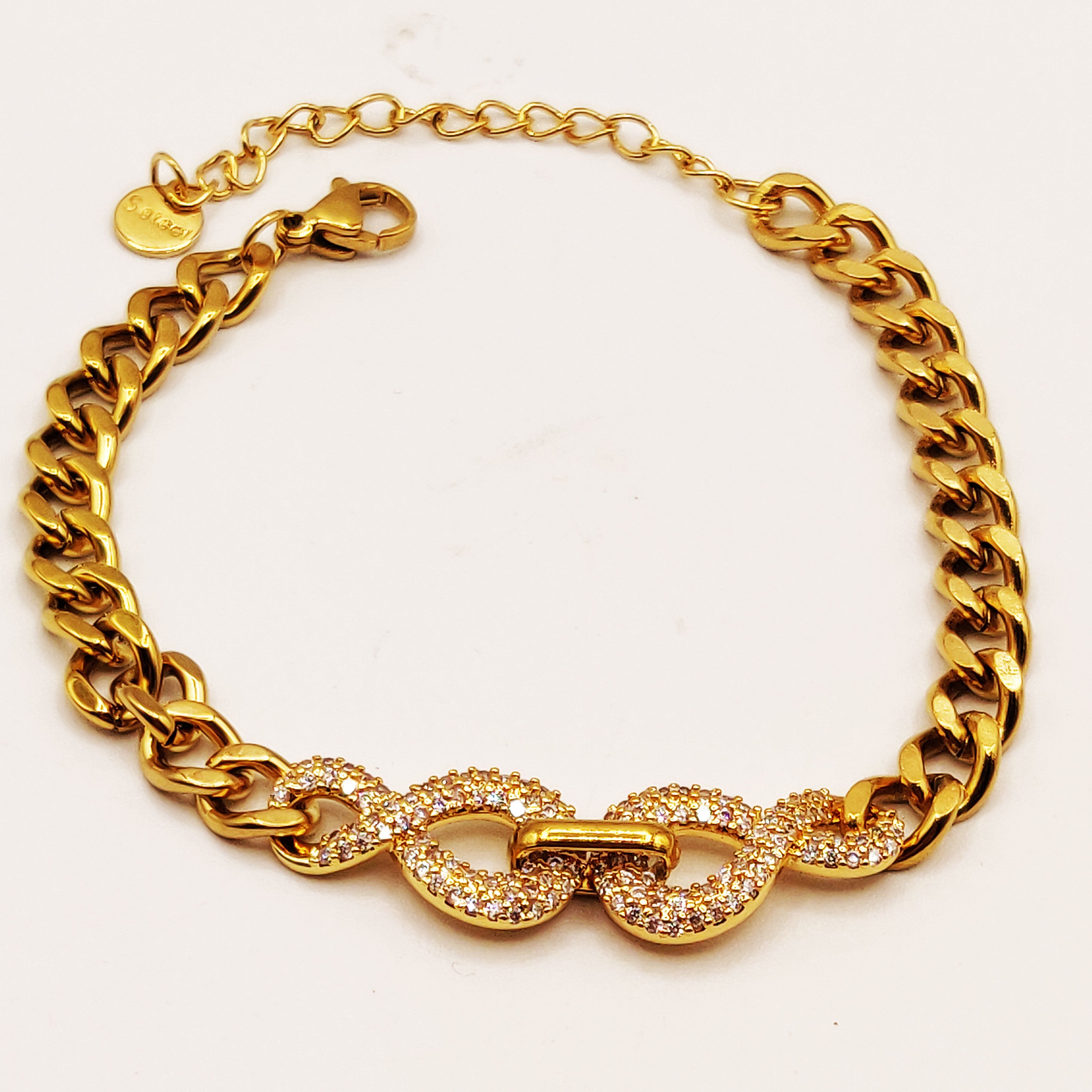 Bracelet Chaîne Double Infinity Cristaux